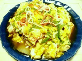 ハクサイと豚肉の玉子あん