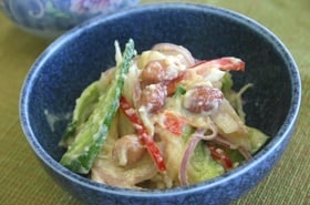 酒粕と夏野菜の和え物